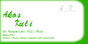 akos kuli business card