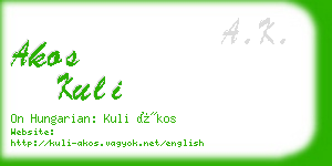 akos kuli business card